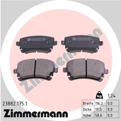 Brake Pad Set, disc brake - 23882.175.1 ZIMMERMANN