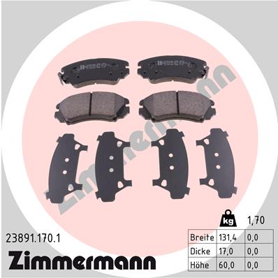 Brake Pad Set, disc brake - 23891.170.1 ZIMMERMANN