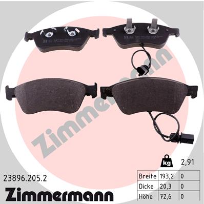 Kit pastiglie freno, Freno a disco - 23896.205.2 ZIMMERMANN