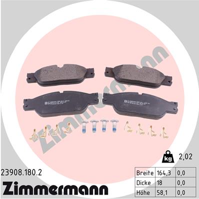 Bremsbelagsatz, Scheibenbremse - 23908.180.2 ZIMMERMANN