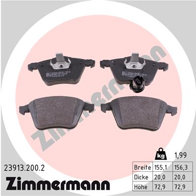 Kit pastiglie freno, Freno a disco - 23913.200.2 ZIMMERMANN