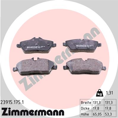 Kit pastiglie freno, Freno a disco - 23915.175.1 ZIMMERMANN
