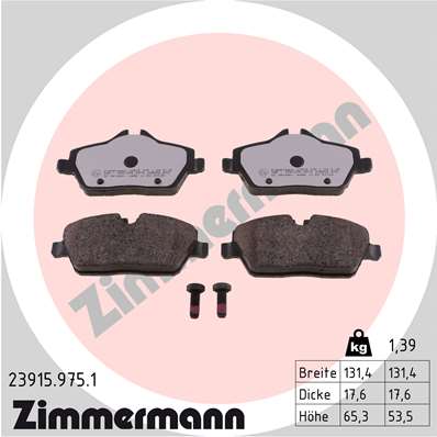 Kit pastiglie freno, Freno a disco - 23915.975.1 ZIMMERMANN