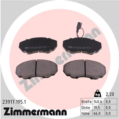 Kit pastiglie freno, Freno a disco - 23917.195.1 ZIMMERMANN