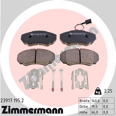 Kit pastiglie freno, Freno a disco - 23917.195.2 ZIMMERMANN