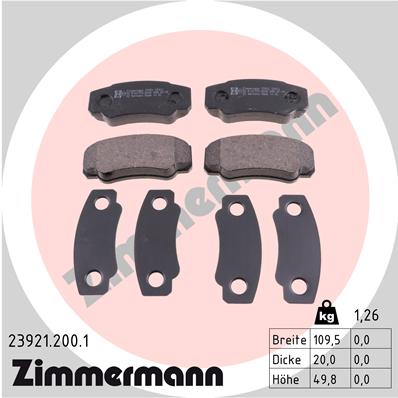 Kit pastiglie freno, Freno a disco - 23921.200.1 ZIMMERMANN