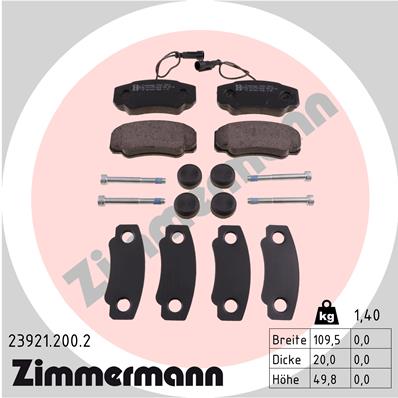 Kit pastiglie freno, Freno a disco - 23921.200.2 ZIMMERMANN