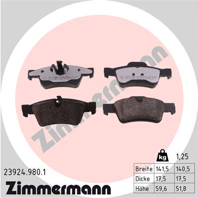 Kit pastiglie freno, Freno a disco - 23924.980.1 ZIMMERMANN