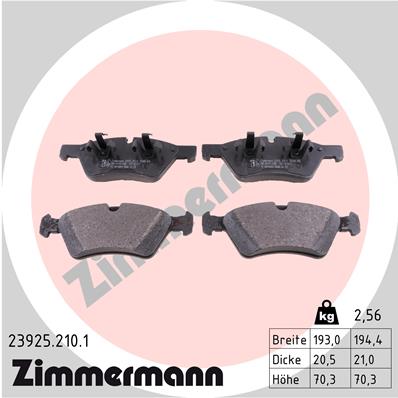 Kit pastiglie freno, Freno a disco - 23925.210.1 ZIMMERMANN