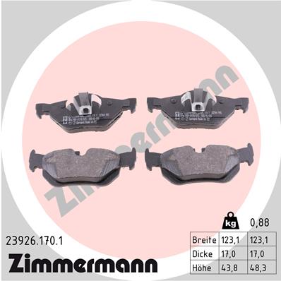 Brake Pad Set, disc brake - 23926.170.1 ZIMMERMANN