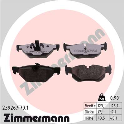 Brake Pad Set, disc brake - 23926.970.1 ZIMMERMANN