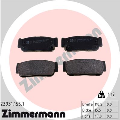 Brake Pad Set, disc brake - 23931.155.1 ZIMMERMANN
