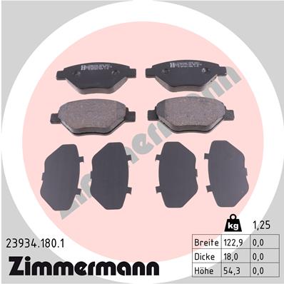 Brake Pad Set, disc brake - 23934.180.1 ZIMMERMANN