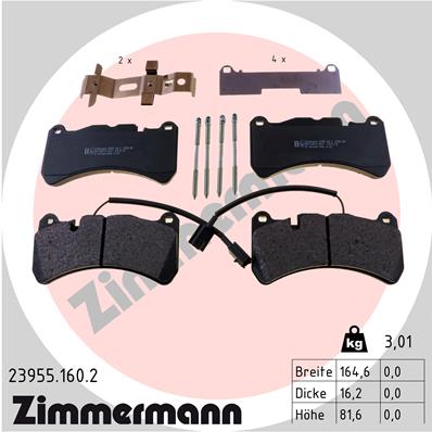 Brake Pad Set, disc brake - 23955.160.2 ZIMMERMANN