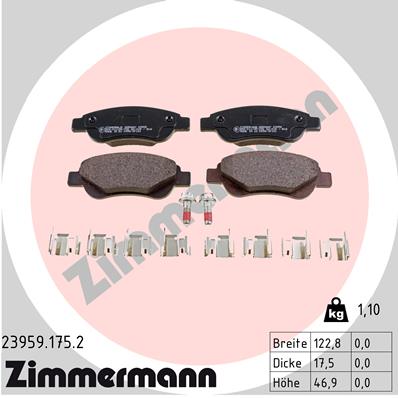 Brake Pad Set, disc brake - 23959.175.2 ZIMMERMANN
