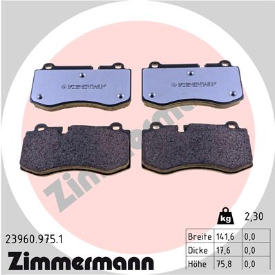 stabdžių trinkelių rinkinys, diskinis stabdys - 23960.975.1 ZIMMERMANN