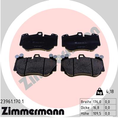 Kit pastiglie freno, Freno a disco - 23961.170.1 ZIMMERMANN
