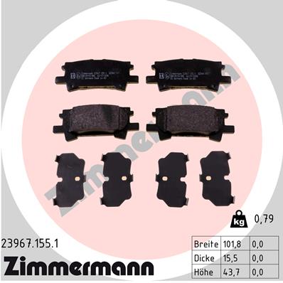 Brake Pad Set, disc brake - 23967.155.1 ZIMMERMANN