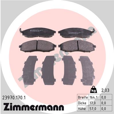 Kit pastiglie freno, Freno a disco - 23970.170.1 ZIMMERMANN