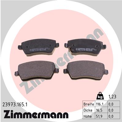 Brake Pad Set, disc brake - 23973.165.1 ZIMMERMANN