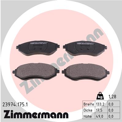 stabdžių trinkelių rinkinys, diskinis stabdys - 23974.175.1 ZIMMERMANN