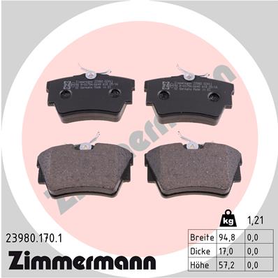 Kit pastiglie freno, Freno a disco - 23980.170.1 ZIMMERMANN