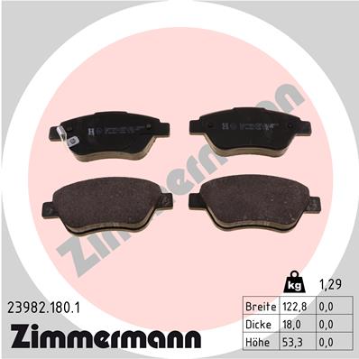 Brake Pad Set, disc brake - 23982.180.1 ZIMMERMANN