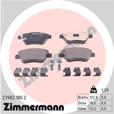 Brake Pad Set, disc brake - 23982.180.2 ZIMMERMANN