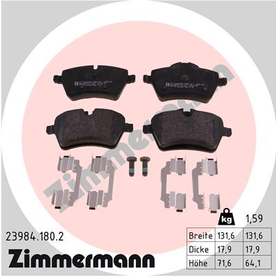Kit pastiglie freno, Freno a disco - 23984.180.2 ZIMMERMANN