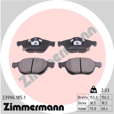 Kit pastiglie freno, Freno a disco - 23996.185.1 ZIMMERMANN