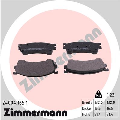 Kit pastiglie freno, Freno a disco - 24004.165.1 ZIMMERMANN