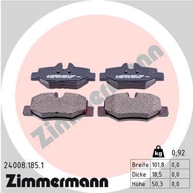 Brake Pad Set, disc brake - 24008.185.1 ZIMMERMANN
