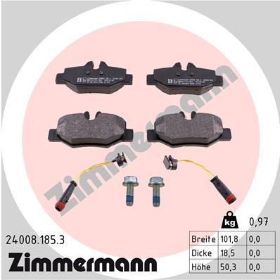 Brake Pad Set, disc brake - 24008.185.3 ZIMMERMANN