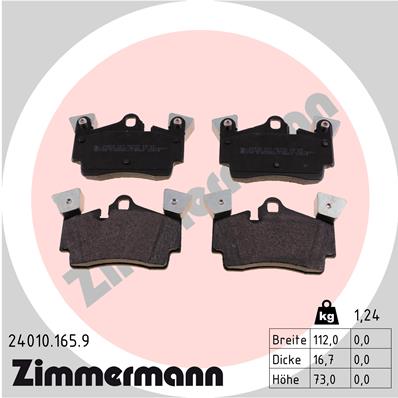 Brake Pad Set, disc brake - 24010.165.9 ZIMMERMANN