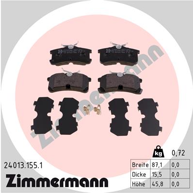 Brake Pad Set, disc brake - 24013.155.1 ZIMMERMANN