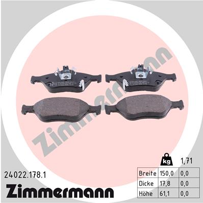 Kit pastiglie freno, Freno a disco - 24022.178.1 ZIMMERMANN