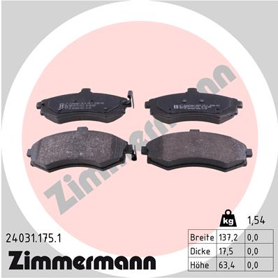 Kit pastiglie freno, Freno a disco - 24031.175.1 ZIMMERMANN