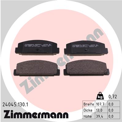 Brake Pad Set, disc brake - 24045.130.1 ZIMMERMANN