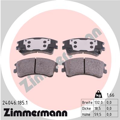 Brake Pad Set, disc brake - 24046.185.1 ZIMMERMANN