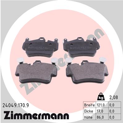 Brake Pad Set, disc brake - 24049.170.9 ZIMMERMANN