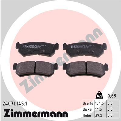 Kit pastiglie freno, Freno a disco - 24071.145.1 ZIMMERMANN