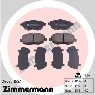 Kit pastiglie freno, Freno a disco - 24073.165.1 ZIMMERMANN