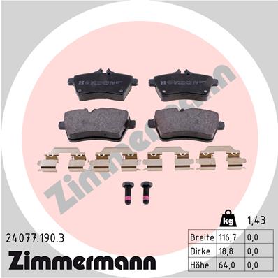 Kit pastiglie freno, Freno a disco - 24077.190.3 ZIMMERMANN