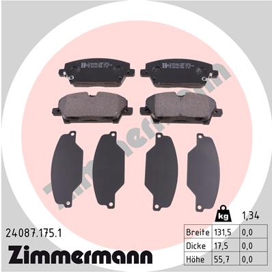 Kit pastiglie freno, Freno a disco - 24087.175.1 ZIMMERMANN