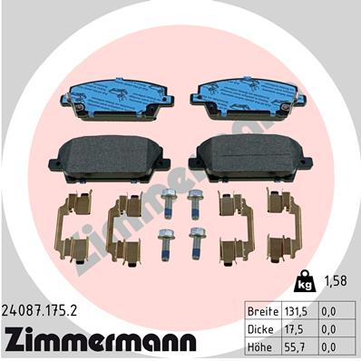 Kit pastiglie freno, Freno a disco - 24087.175.2 ZIMMERMANN