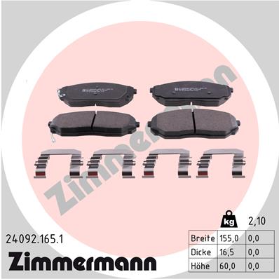 Brake Pad Set, disc brake - 24092.165.1 ZIMMERMANN