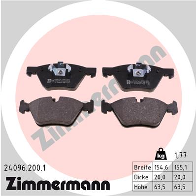 Kit pastiglie freno, Freno a disco - 24096.200.1 ZIMMERMANN