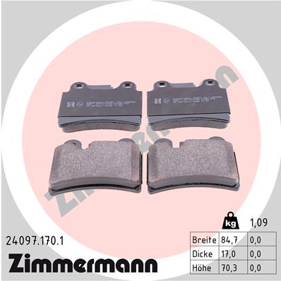 Kit pastiglie freno, Freno a disco - 24097.170.1 ZIMMERMANN