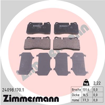 Kit pastiglie freno, Freno a disco - 24098.170.1 ZIMMERMANN