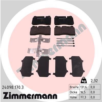 Kit pastiglie freno, Freno a disco - 24098.170.3 ZIMMERMANN